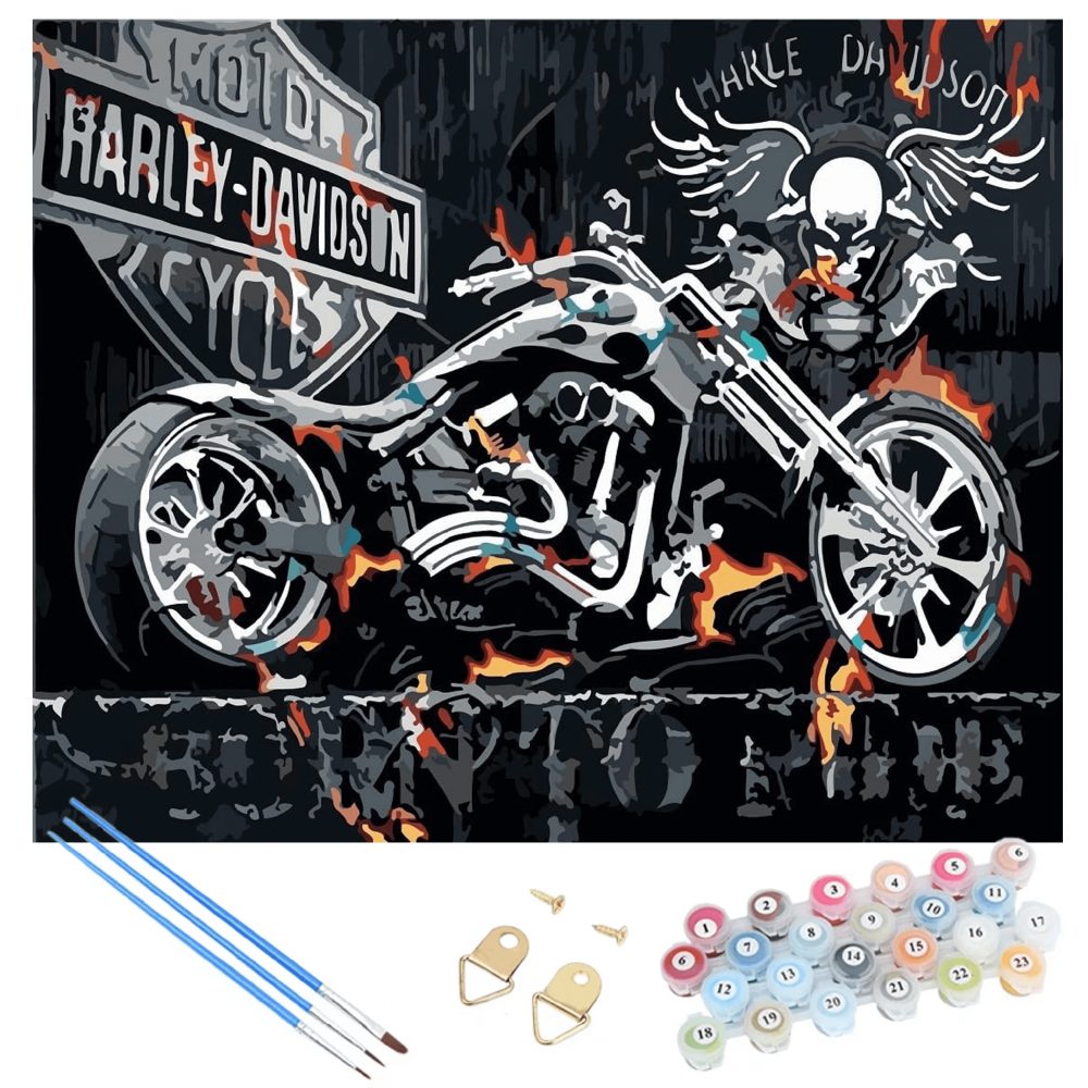 Popron.cz Malování podle čísel 40x50 cm - Motorka Harley Davidson