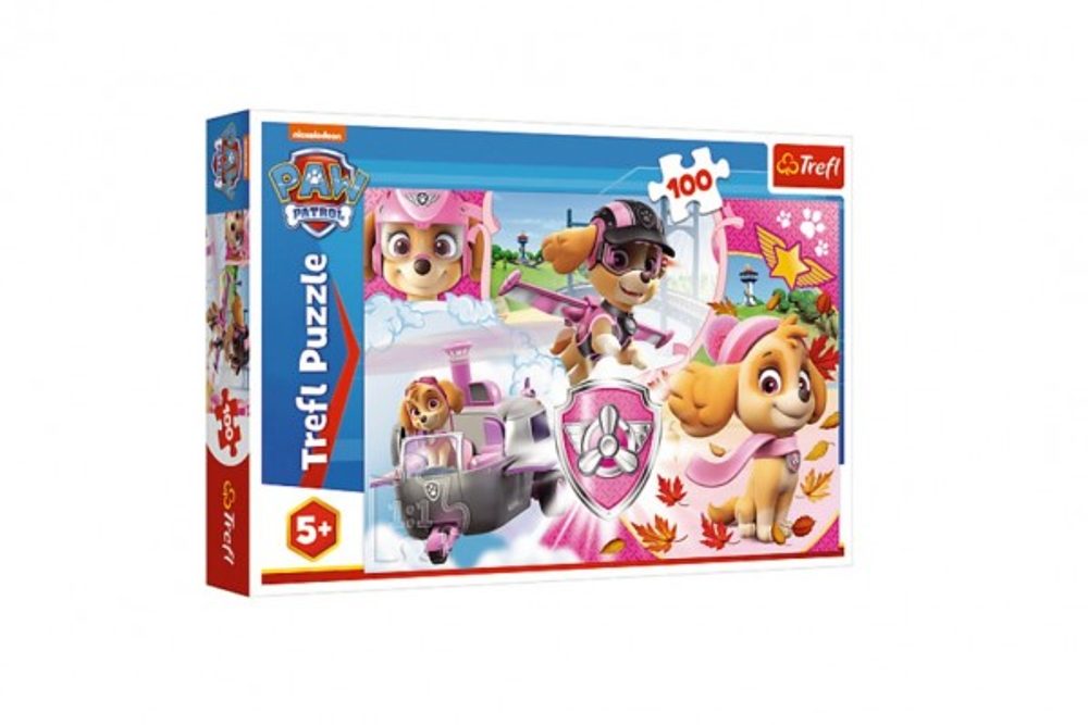 Trefl Puzzle Paw Patrol/Tlapková patrola Skye v akci 41x27,5cm 100 dílků v krabici 29x19x4cm