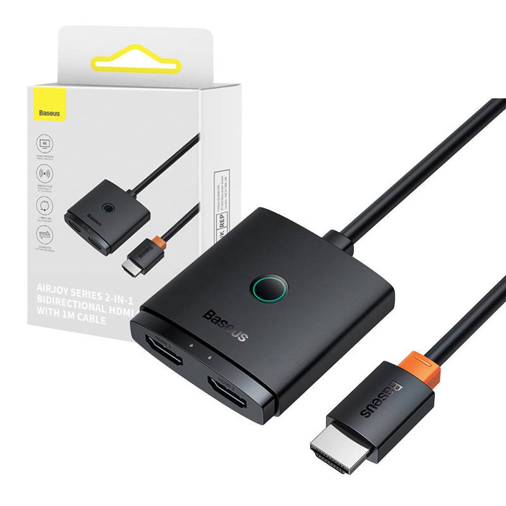 Baseus Přepínač HDMI Baseus s 1m kabelem Cluster Black