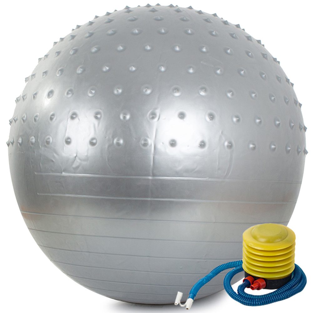 Verk Group Rehabilitační fitness míč s hroty, 55cm, stříbrný