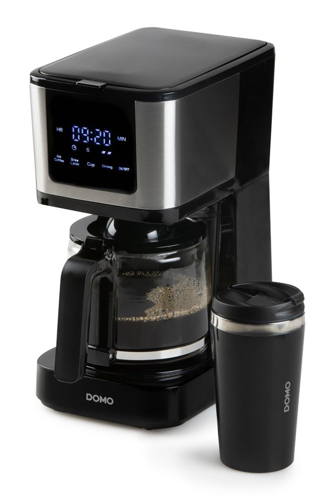 DOMO Překapávač na kávu 2v1 s termohrnkem - DOMO DO733K, Objem konvice: 1,25 l, Objem hrnku: 400 ml