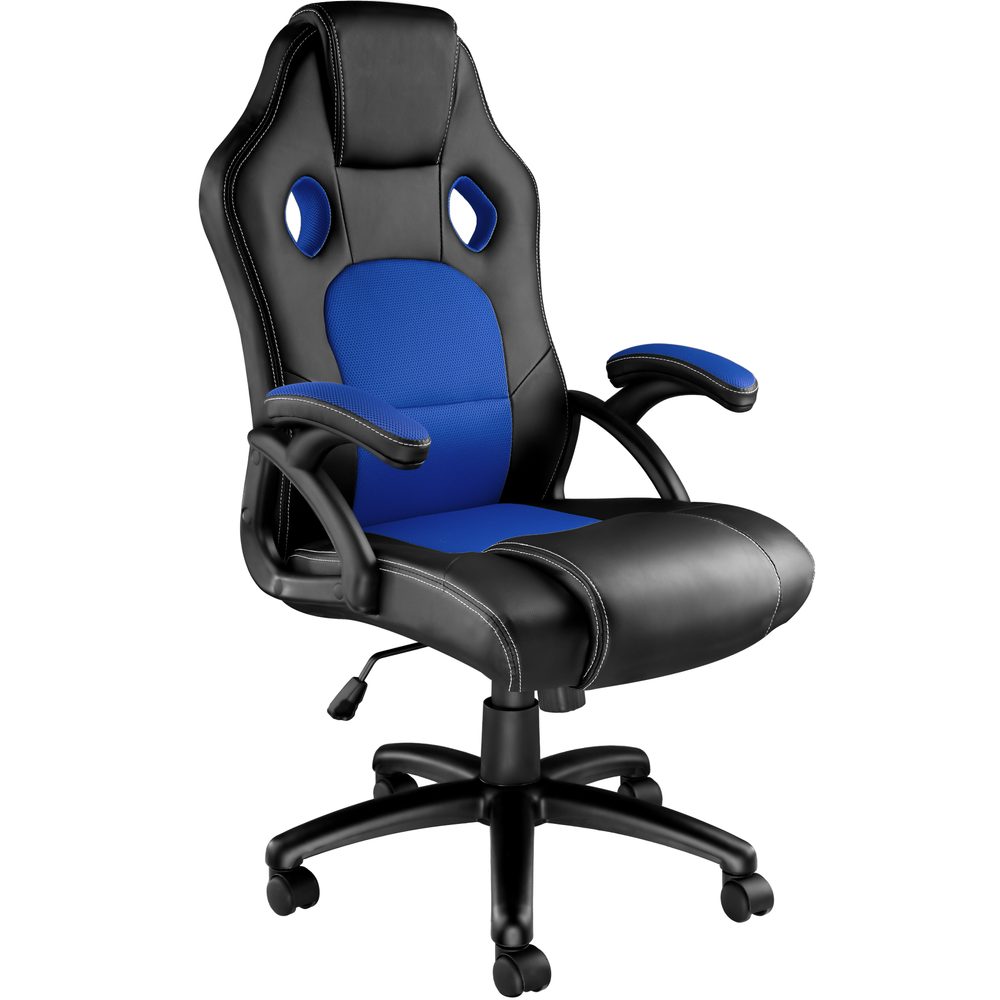 tectake 403465 kancelářská židle tyson - černá/modrá - černá/modrá