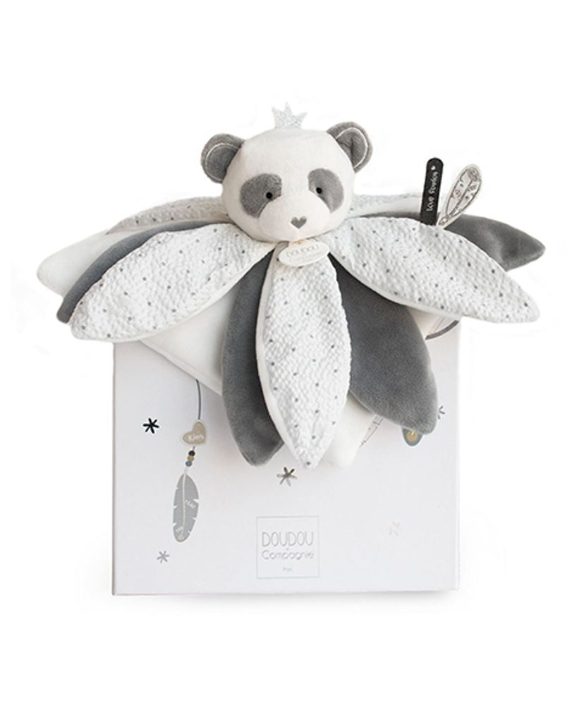 Doudou et Compagnie Paris Doudou Dárková sada - plyšový spinkáček panda 26 cm