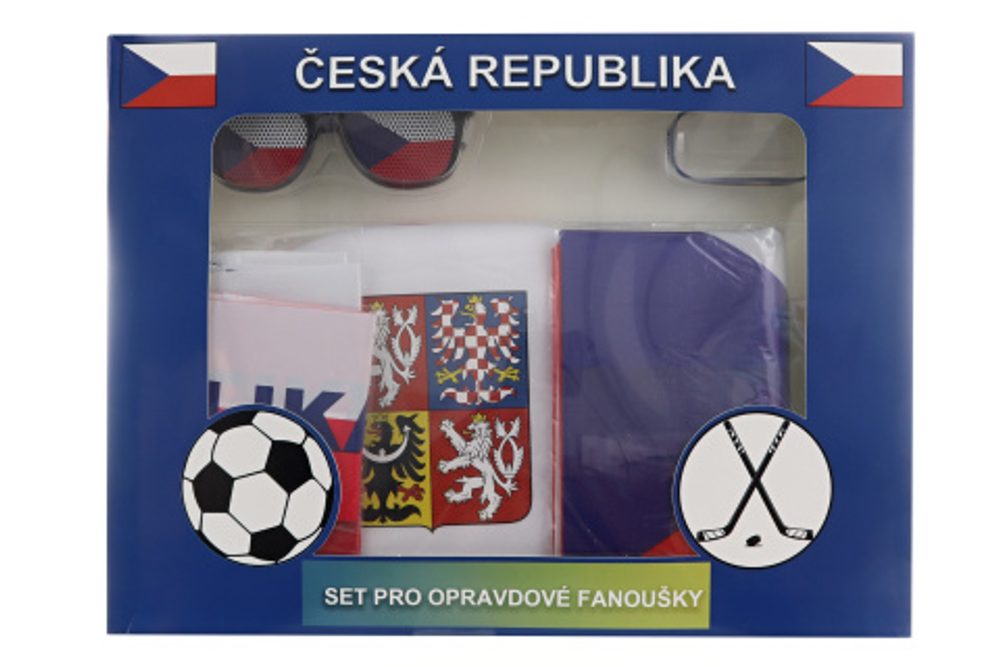Popron.cz Fandící set Česká republika s kloboukem