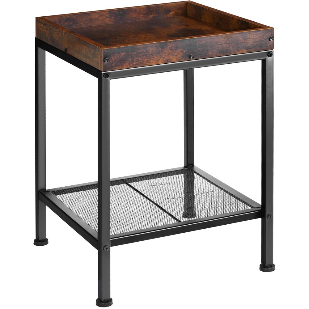 tectake 404265 odkládací stolek rochester 41,5x41x56cm - Industriální dřevo tmavé, rustikální - Industriální dřevo tmavé