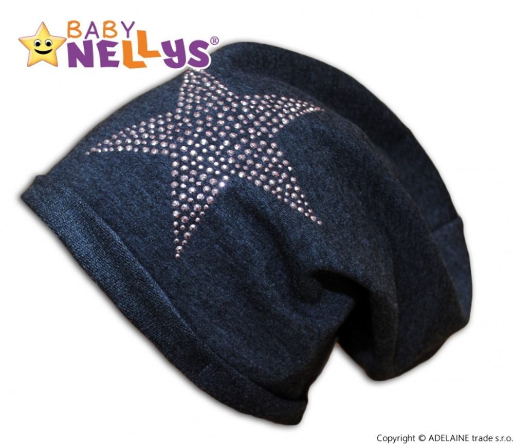 Baby Nellys Bavlněná čepička Baby Nellys ® - Hvězdička růžová - 80-98 (9-36m)