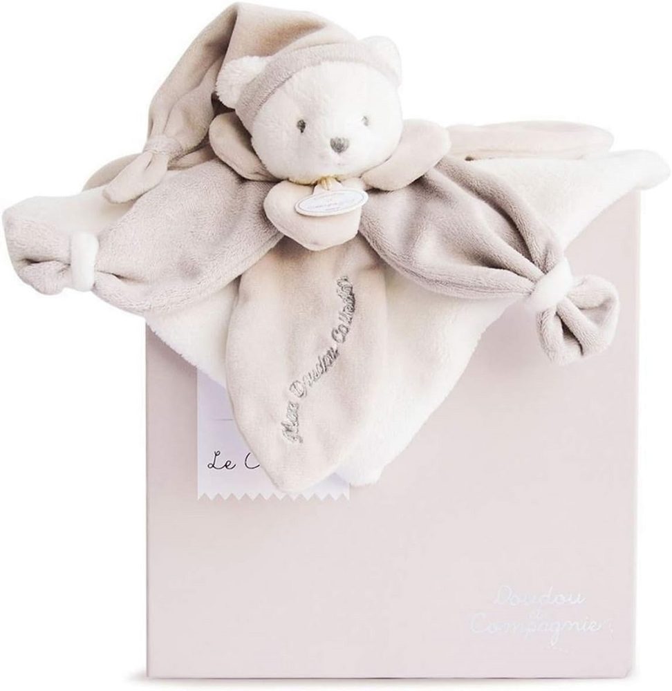 Doudou et Compagnie Paris Doudou Dárková sada - plyšový spinkáček béžový medvídek 24 cm