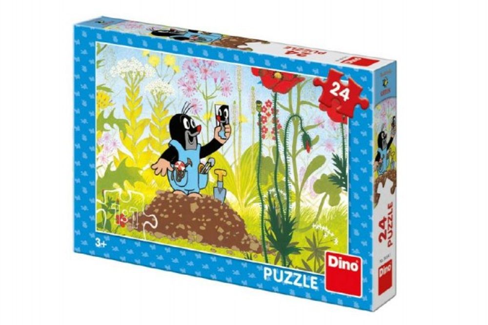 Dino Puzzle Krtek v kalhotkách 24 dílků 26x18cm v krabici 27x19x4cm