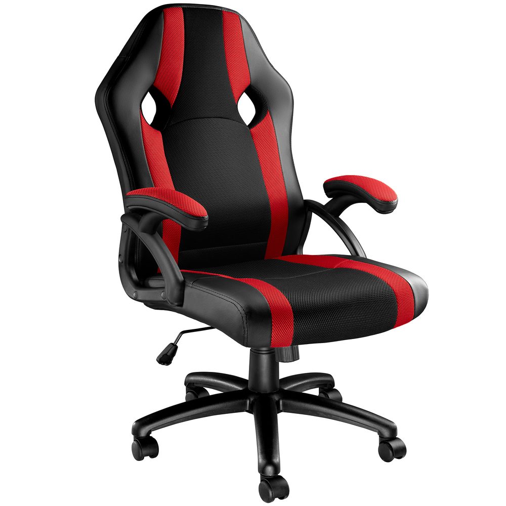 tectake 403490 kancelářská židle goodman - černá/červená - černá/červená