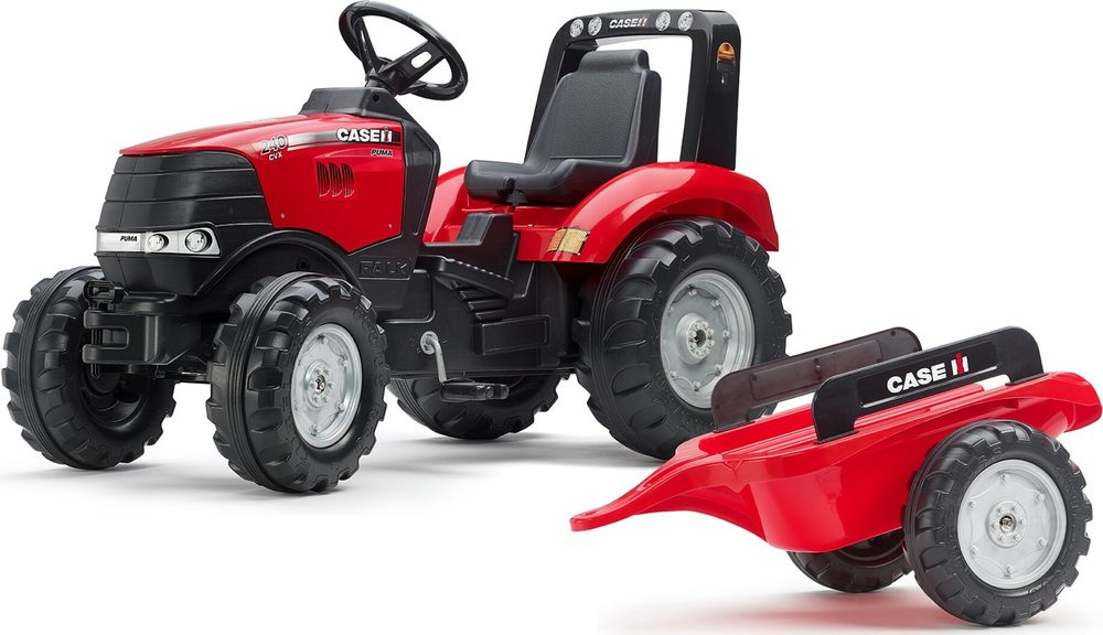 FALK Šlapací traktor 996AB Case IH Puma 240CVX s vlečkou - červený