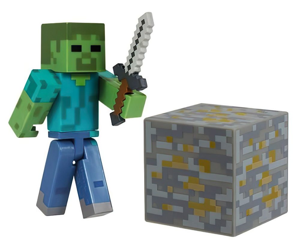 bHome Figurka Minecraft Zombie Steve s příslušenstvím 7cm