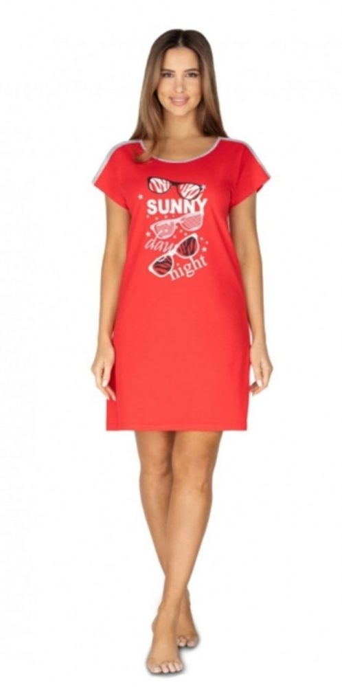 Regina Dámská noční košile Sunny day night, červená, vel. XXL - S (36)