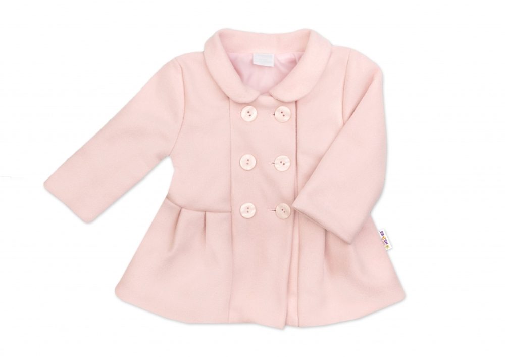 Baby Nellys Kojenecký flaušový kabátek, pudrově růžový, vel. 74 - 74 (6-9m)