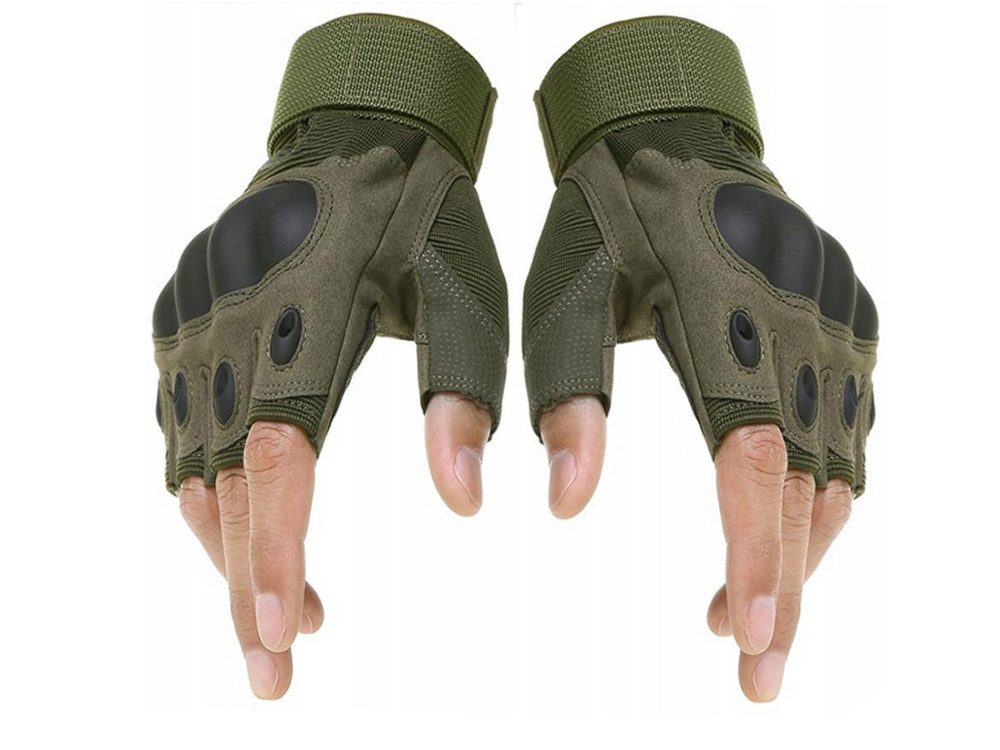 Popron.cz Vojenské bezprstové rukavice survival XL - khaki zelná