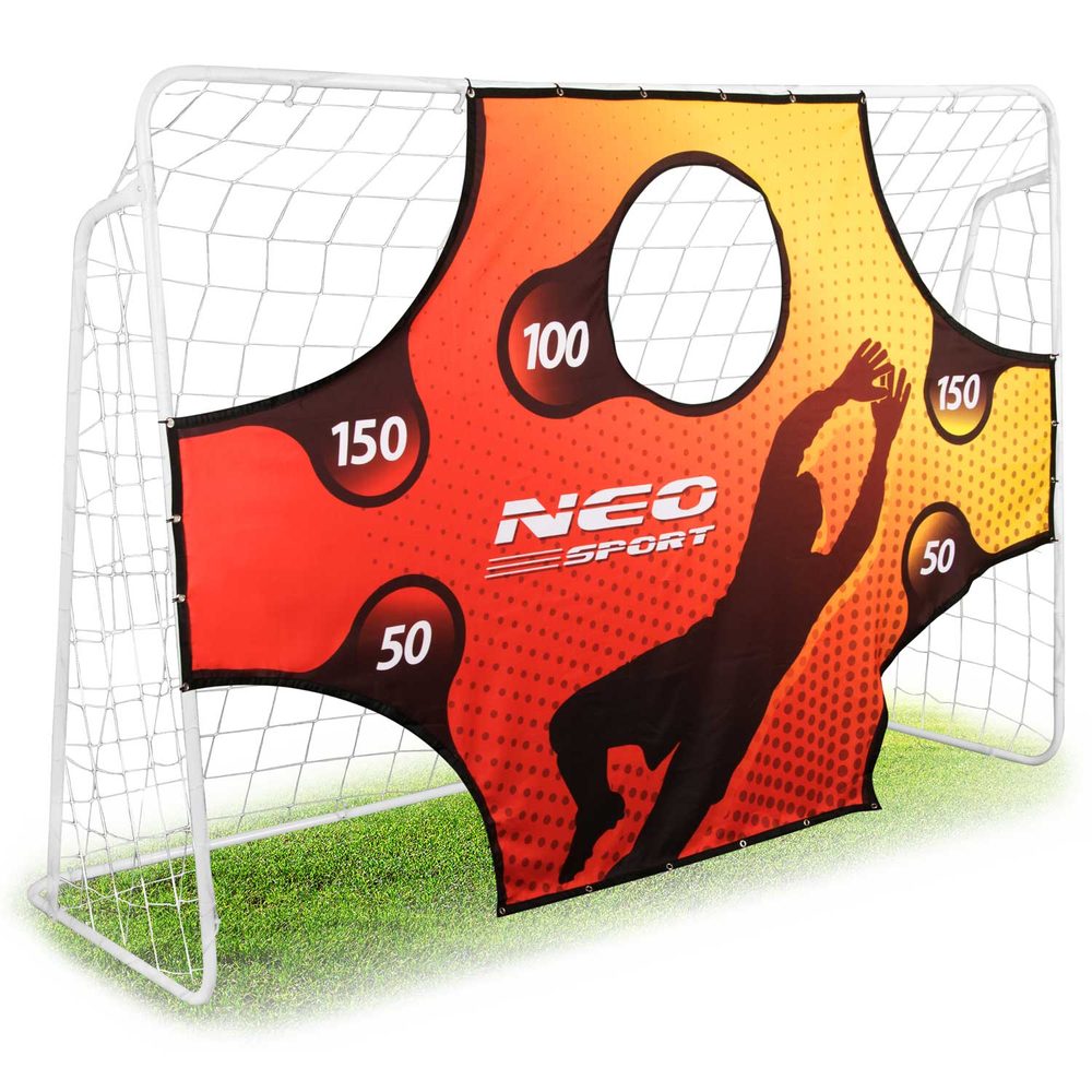 Neo-Sport Fotbalová branka 245 x 155 x 80 cm + zaměřovací podložka