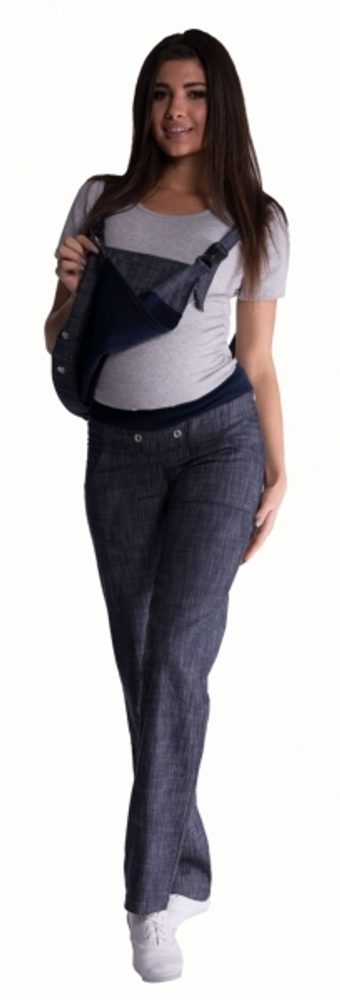 Be MaaMaa Těhotenské kalhoty s láclem - granátový melírek, vel. XXXL - XXXL (46)