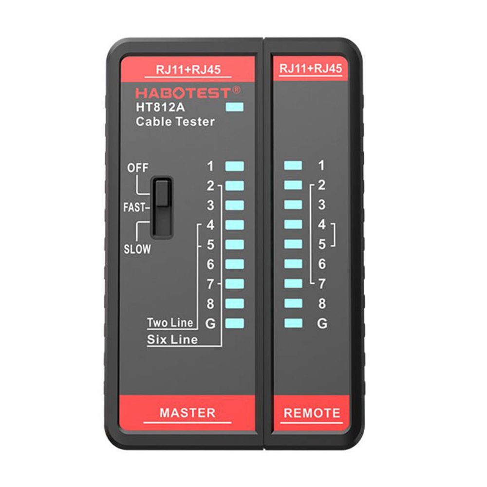 Habotest Tester síťových kabelů Habotest HT812A RJ45/RJ14/RJ12/RJ9