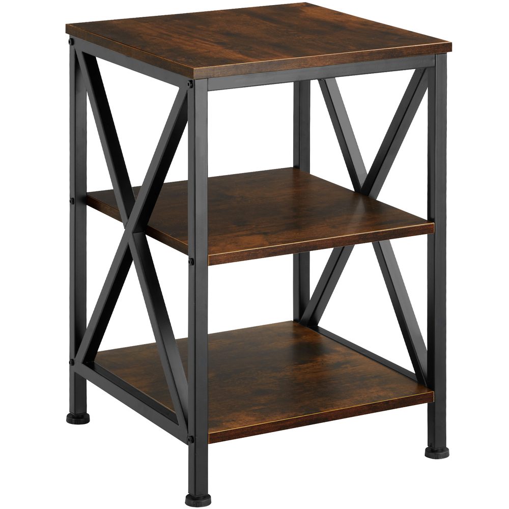 tectake 404263 odkládací stolek nottingham 40,5x40,5x60,5cm - Industriální dřevo tmavé, rustikální - Industriální dřevo tmavé