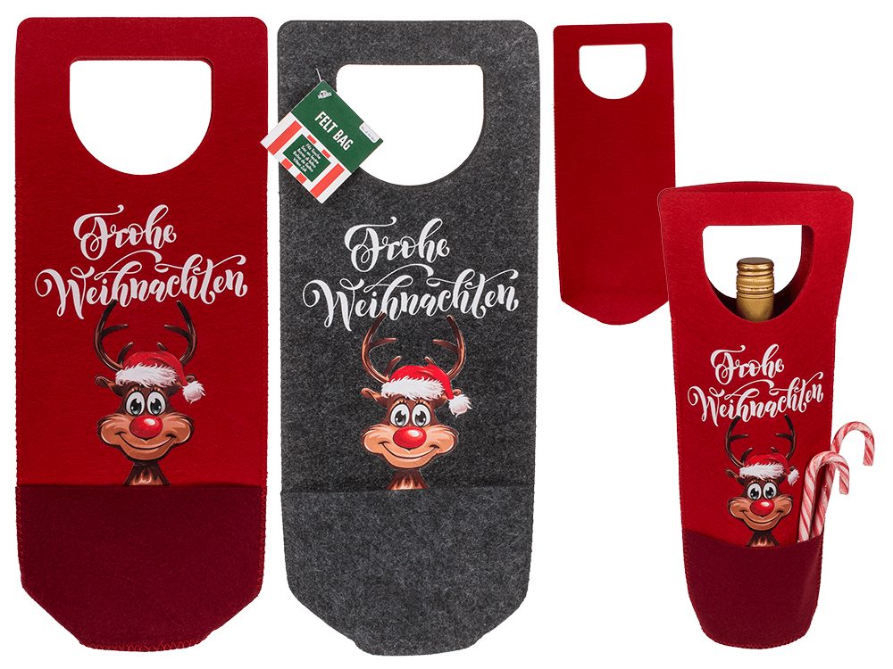 Popron.cz Vánoční taška na láhev, Rudolph