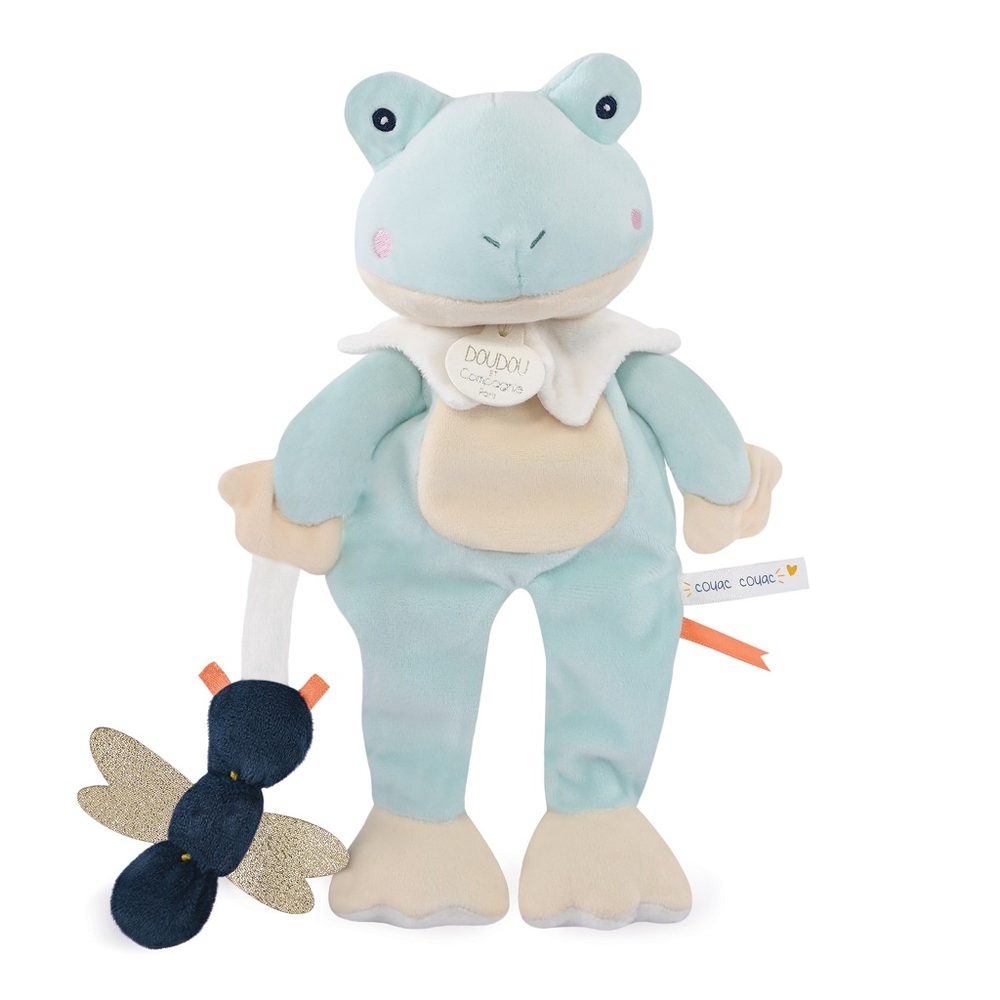 Doudou et Compagnie Paris Doudou Dárková sada - plyšová hračka žabka s vážkou 27 cm