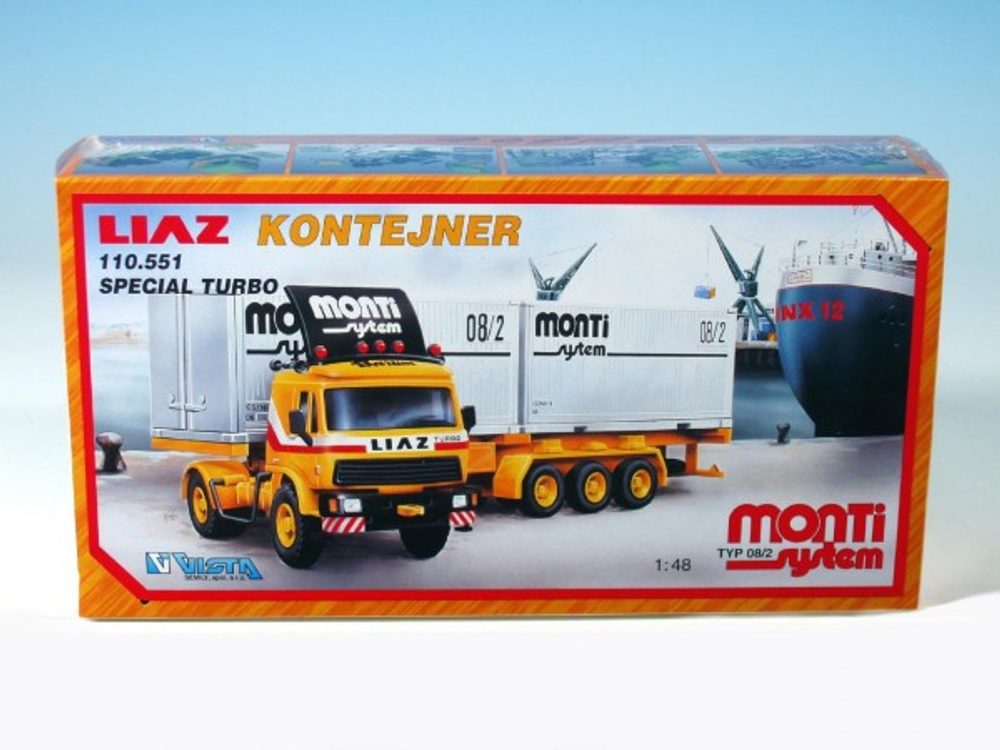 Vista Stavebnice Monti 08/2 Kontejner Liaz 1:48 v krabici 31,5x16,5x7,5cm