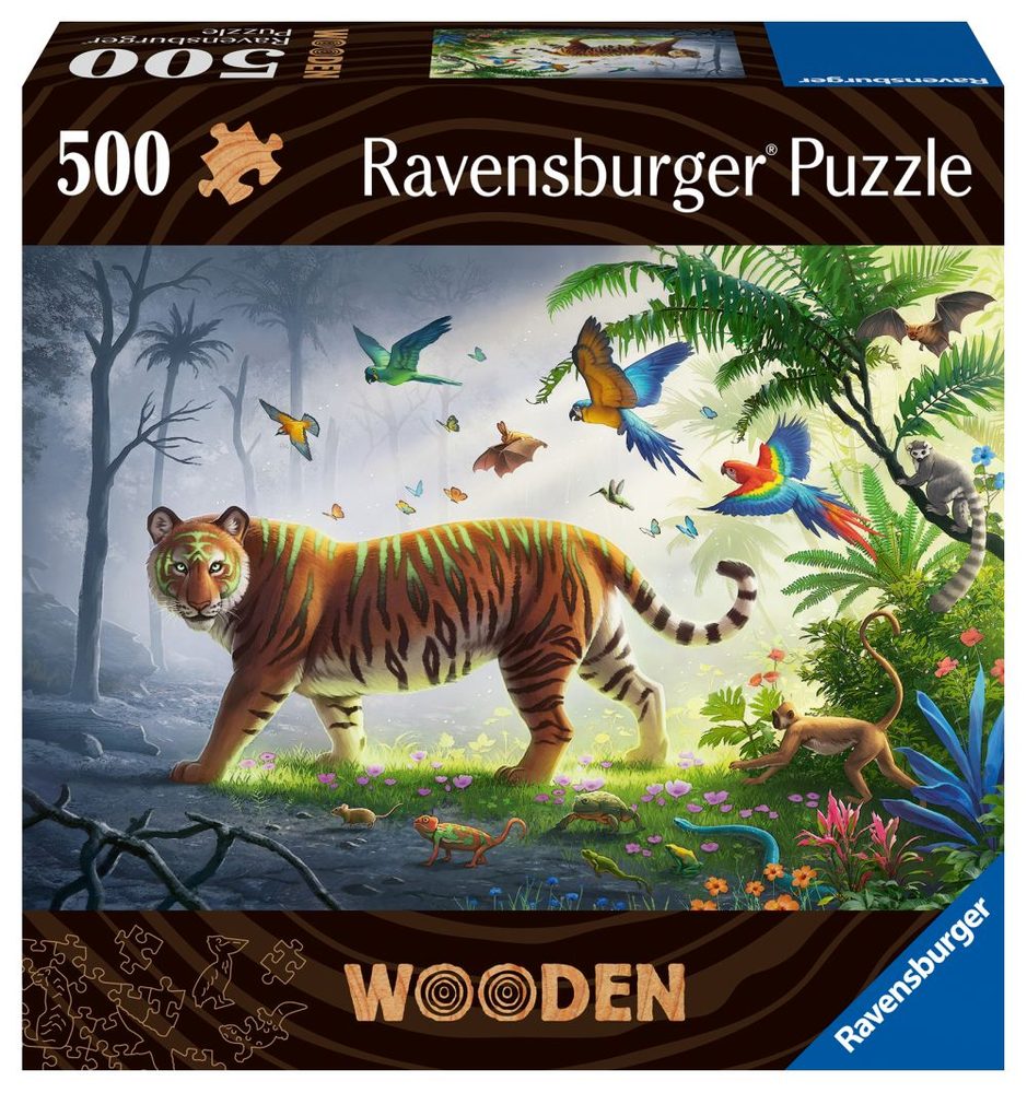 Ravensburger Dřevěné puzzle Tygr v džungli 500 dílků