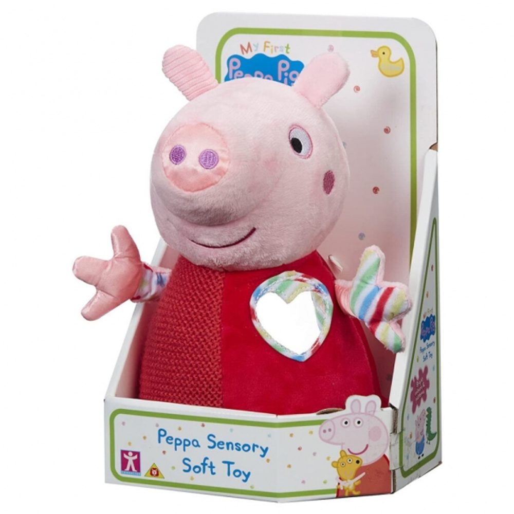 PEPPAPIG Smyslová edukační hračka PEPPAPIG, plyšová, 12,5cm, červená