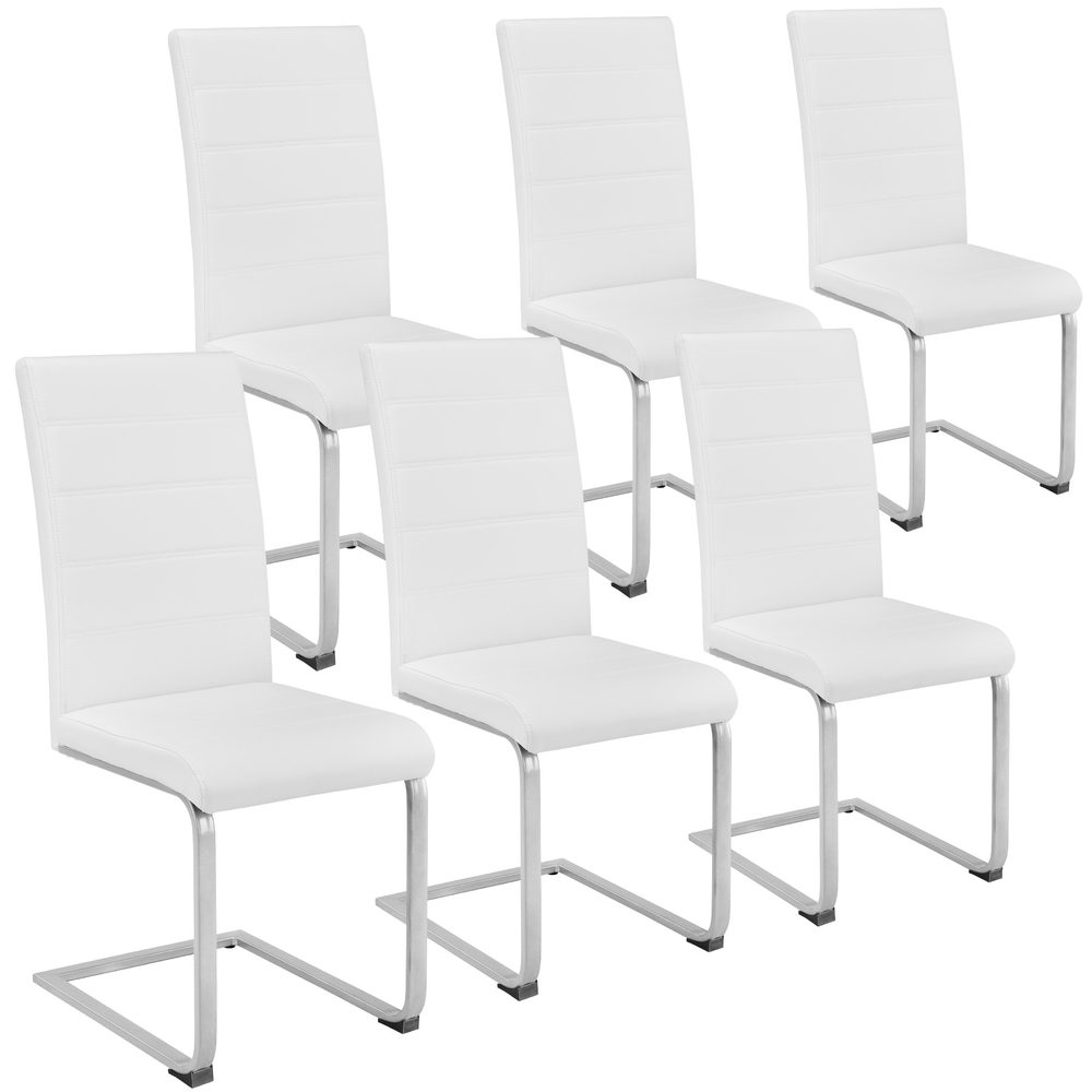 tectake 403895 6 houpací židle, umělá kůže - bílá - bílá
