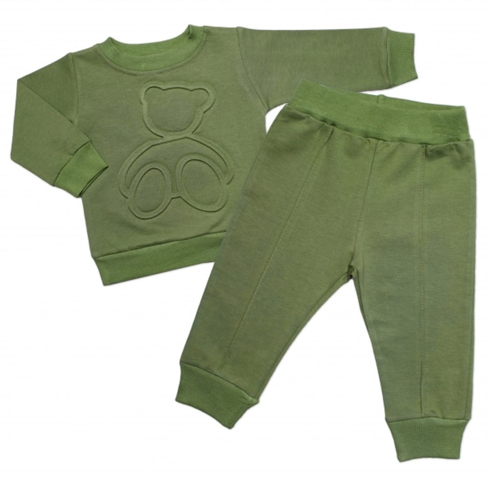 Baby Little Star Tepláková souprava Méďa 2D, bavlna, zelená, vel. 68/74 - 68-74 (6-9m)