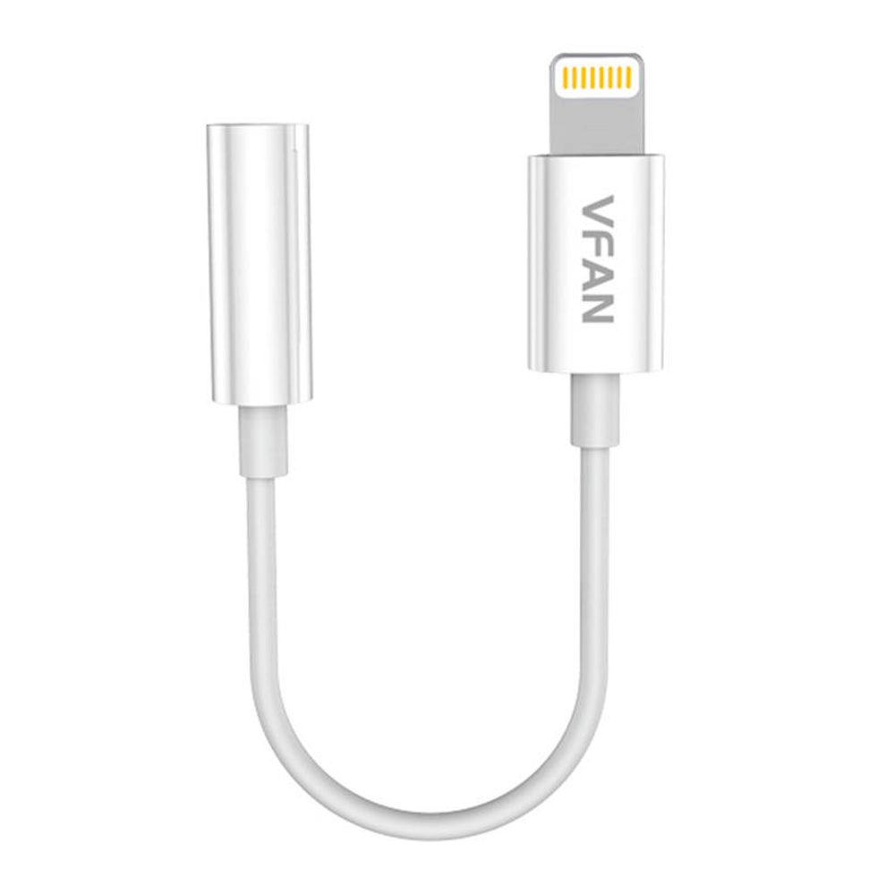 Vipfan Kabel Vipfan L07 Lightning na mini jack 3,5 mm AUX, 10 cm (bílý)