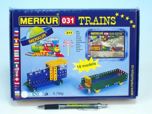 Merkur Toys Stavebnice Merkur 031 Železniční modely 10 modelů 211ks v krabici