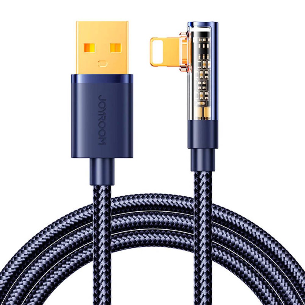 Joyroom Úhlový kabel k USB-A / Lightning / 1,2 m Joyroom S-UL012A6 (modrý)