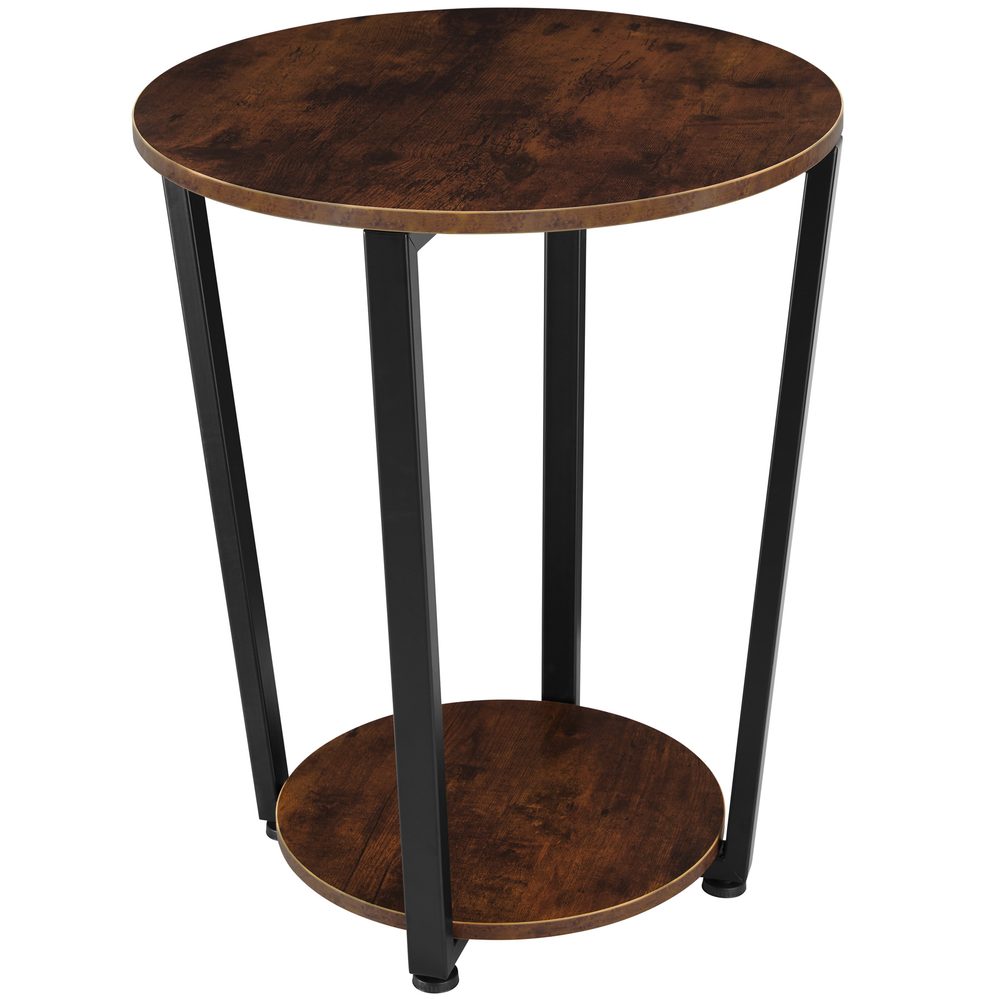 tectake 404215 odkládací stolek swindon 50x62,5cm - Industriální dřevo tmavé, rustikální - Industriální dřevo tmavé