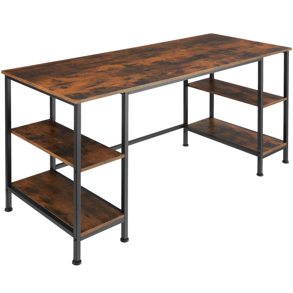 tectake 404346 počítačový stůl stoke 137x55x75cm - Industriální dřevo tmavé, rustikální - Industriální dřevo tmavé