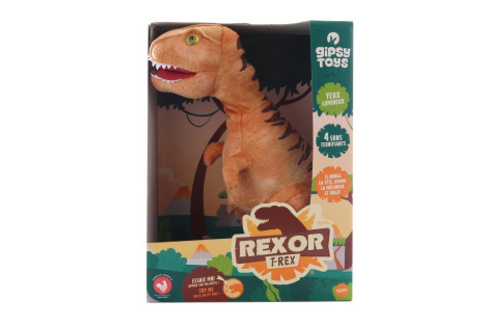 Popron.cz Plyš T-Rex zvukový 38 cm hnědý