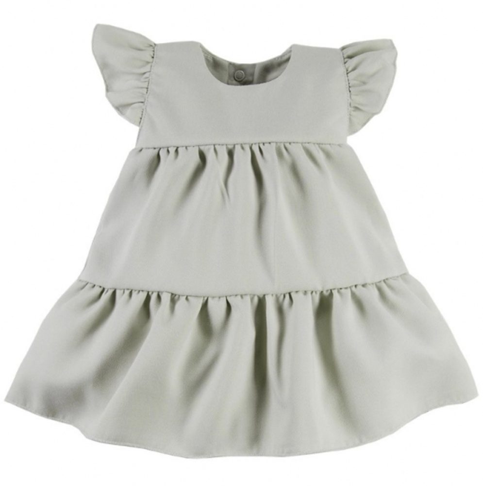 EEVI Dívčí šaty s volánky Nature - khaki, vel. 104 - 68 (3-6m)