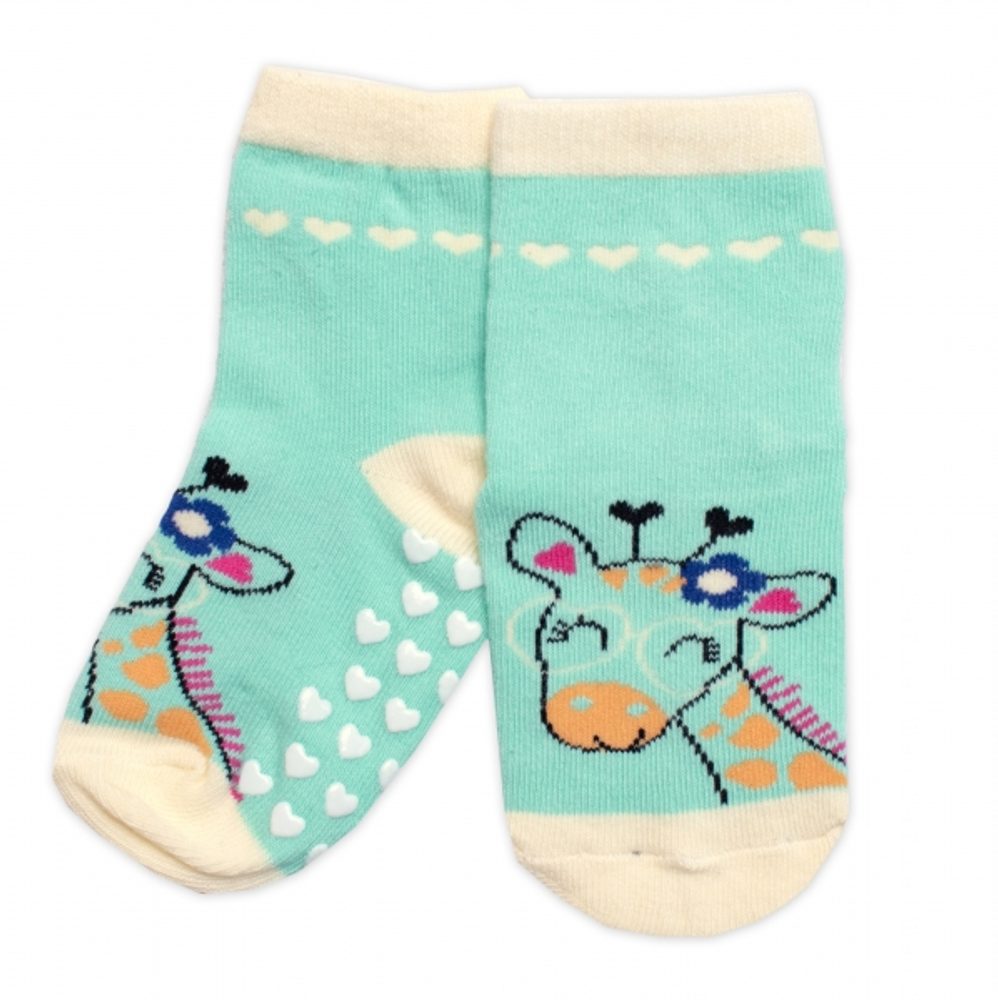 BN Dětské ponožky s ABS Žirafa - mátové
