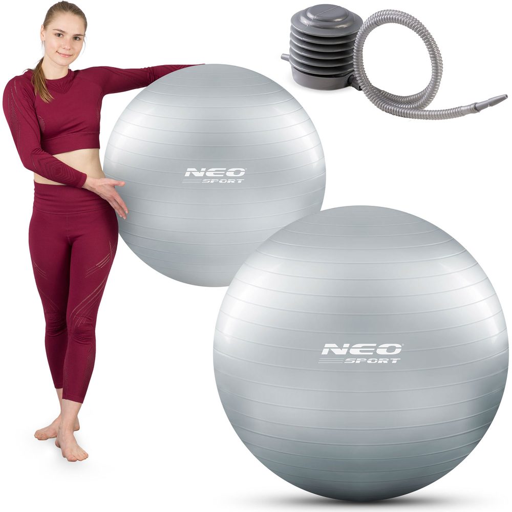 Neo-Sport Míč na cvičení 75 cm NS-952 stříbrný