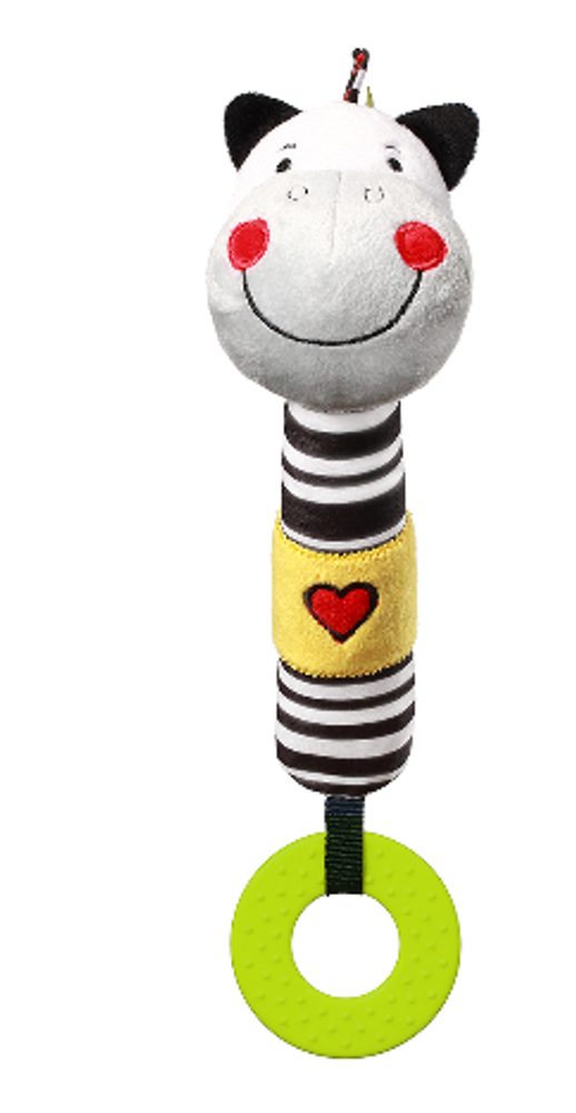 BabyOno Plyšová pískací hračka s kousátkem Zebra Zack, 26 cm, BabyOno