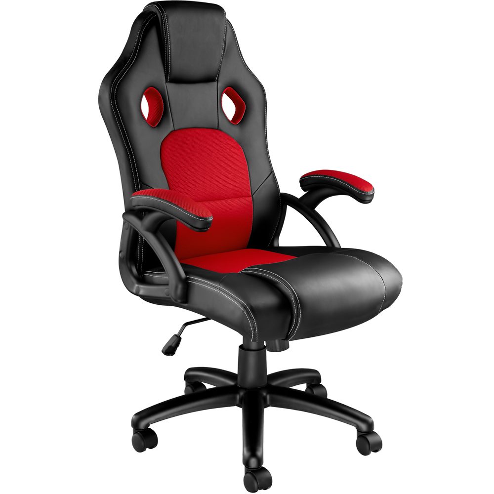 tectake 403465 kancelářská židle tyson - černá/červená - černá/červená