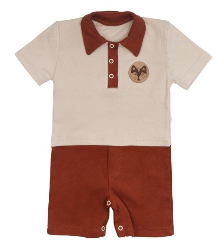 Mamatti Body s nohavičkami Baby Fox - béžová/hnědá, vel. 86 - 86 (12-18m)