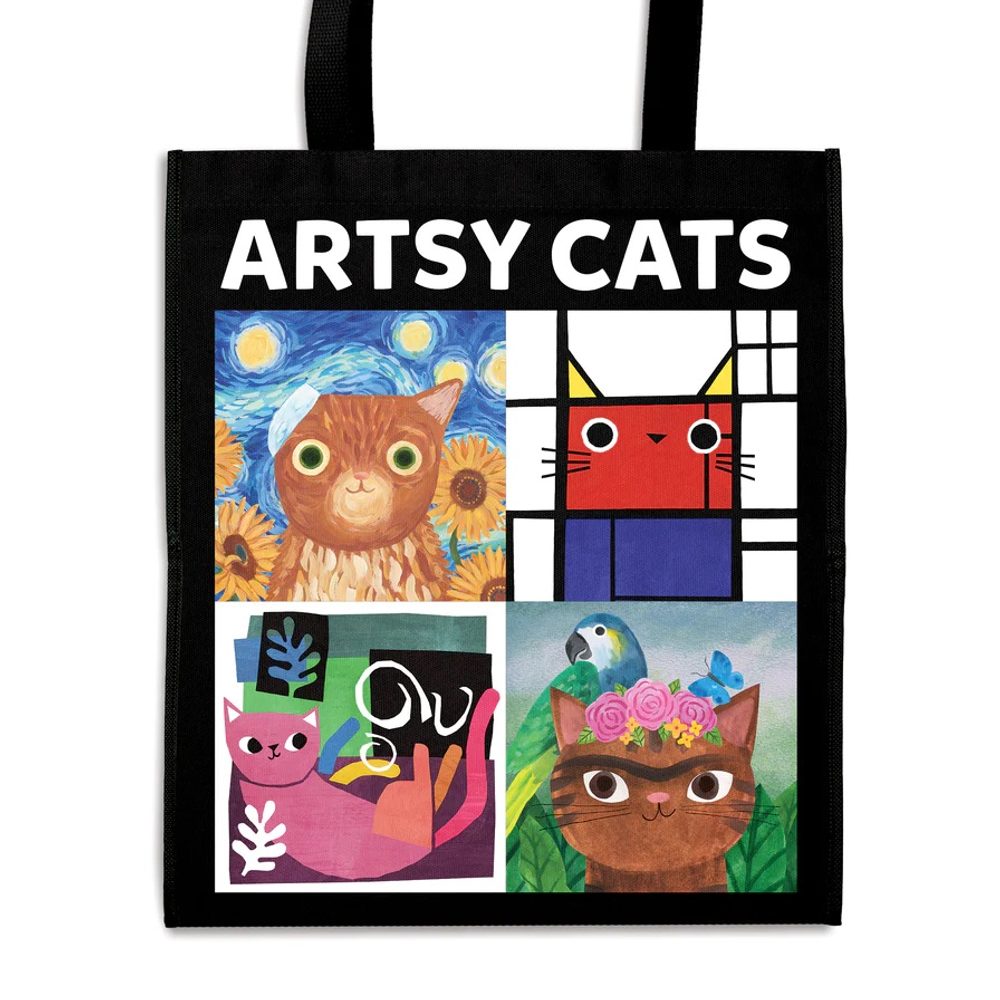 Mudpuppy Umělecké kočky opakovaně použitelná nákupní taška