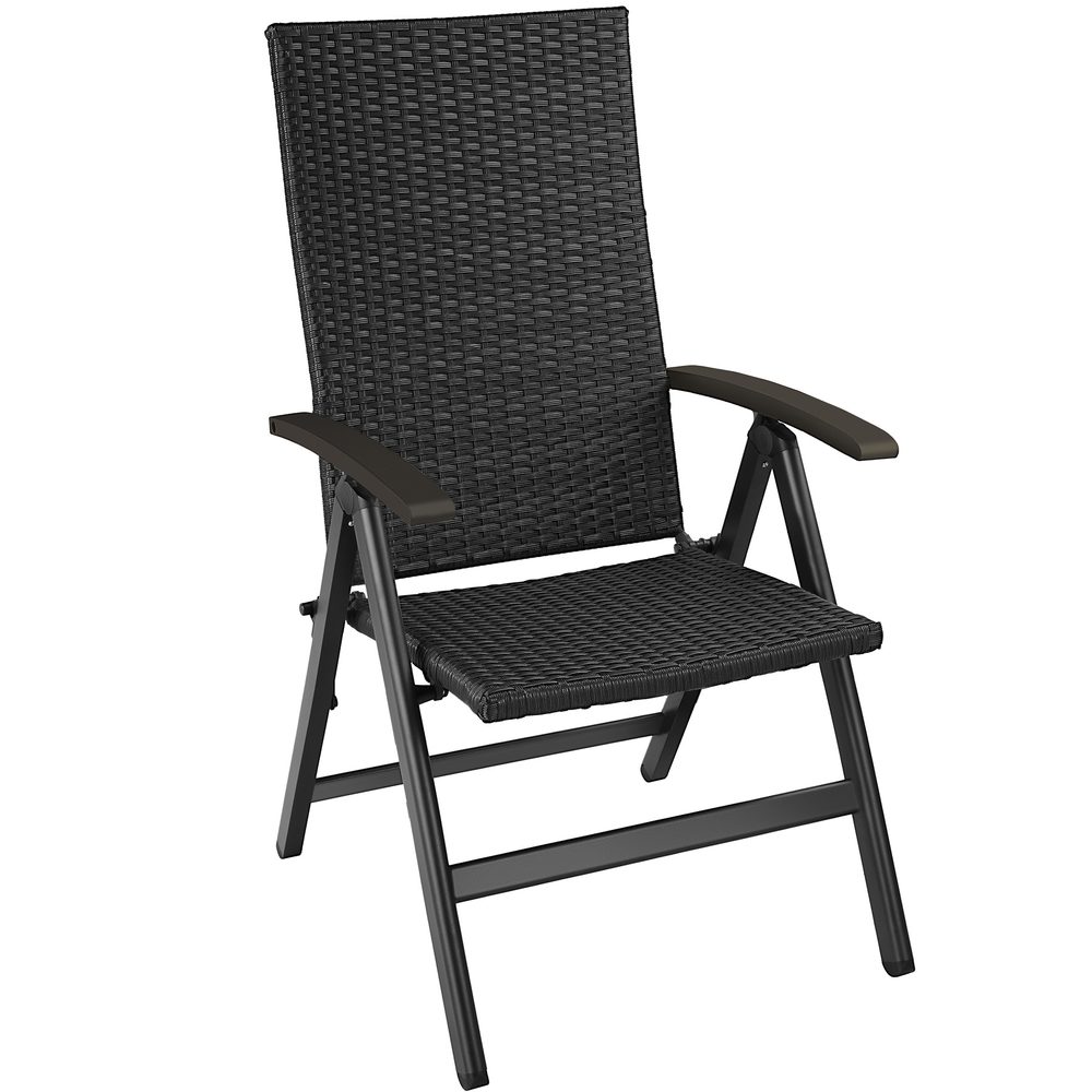 tectake 404570 zahradní židle ratanová melbourne - černá - černá