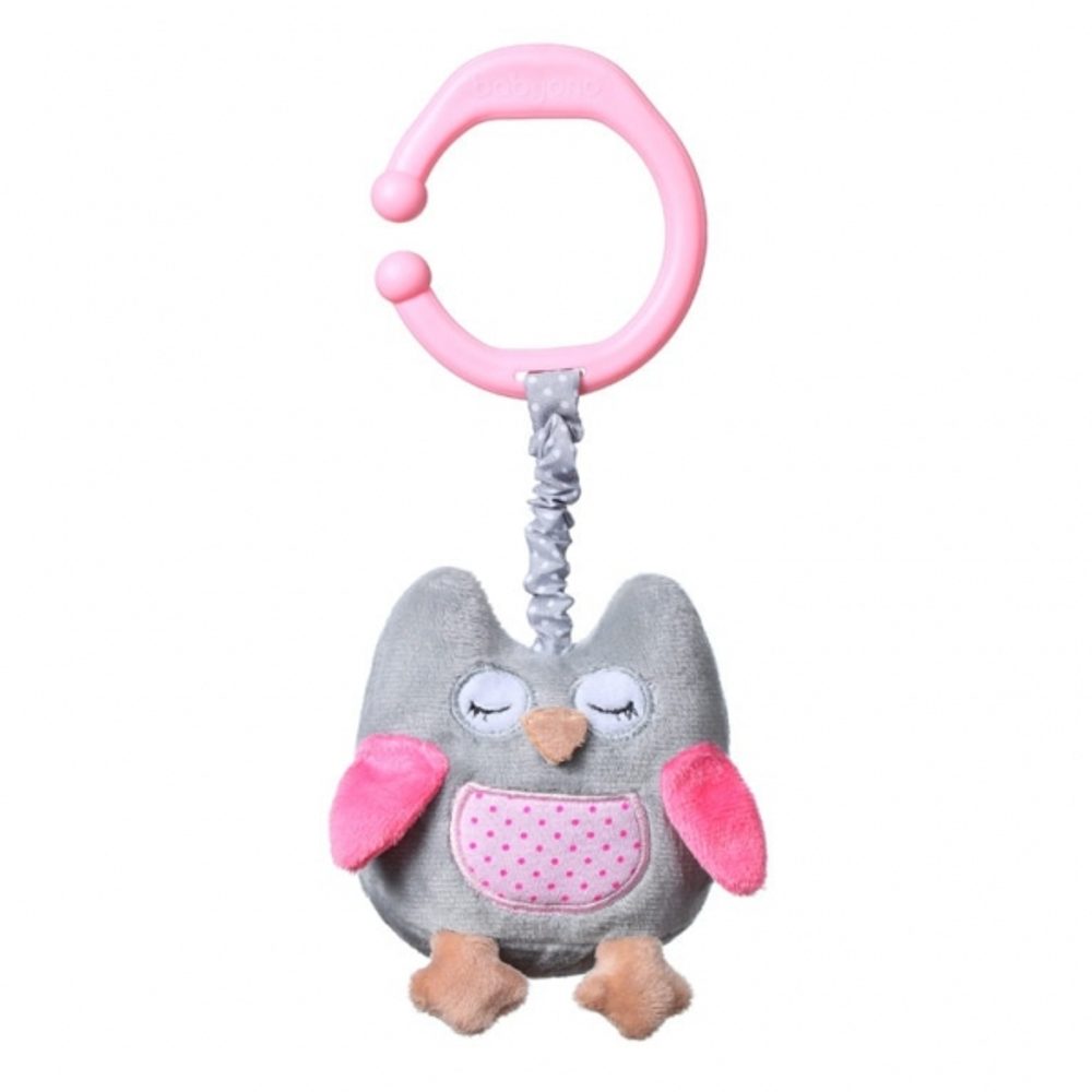 BabyOno Závěsná hračka s vibrací Owl Sophia - růžová
