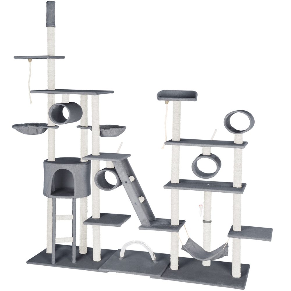 tectake 403916 kočičí škrabadlo snooky 261cm - šedá - šedá