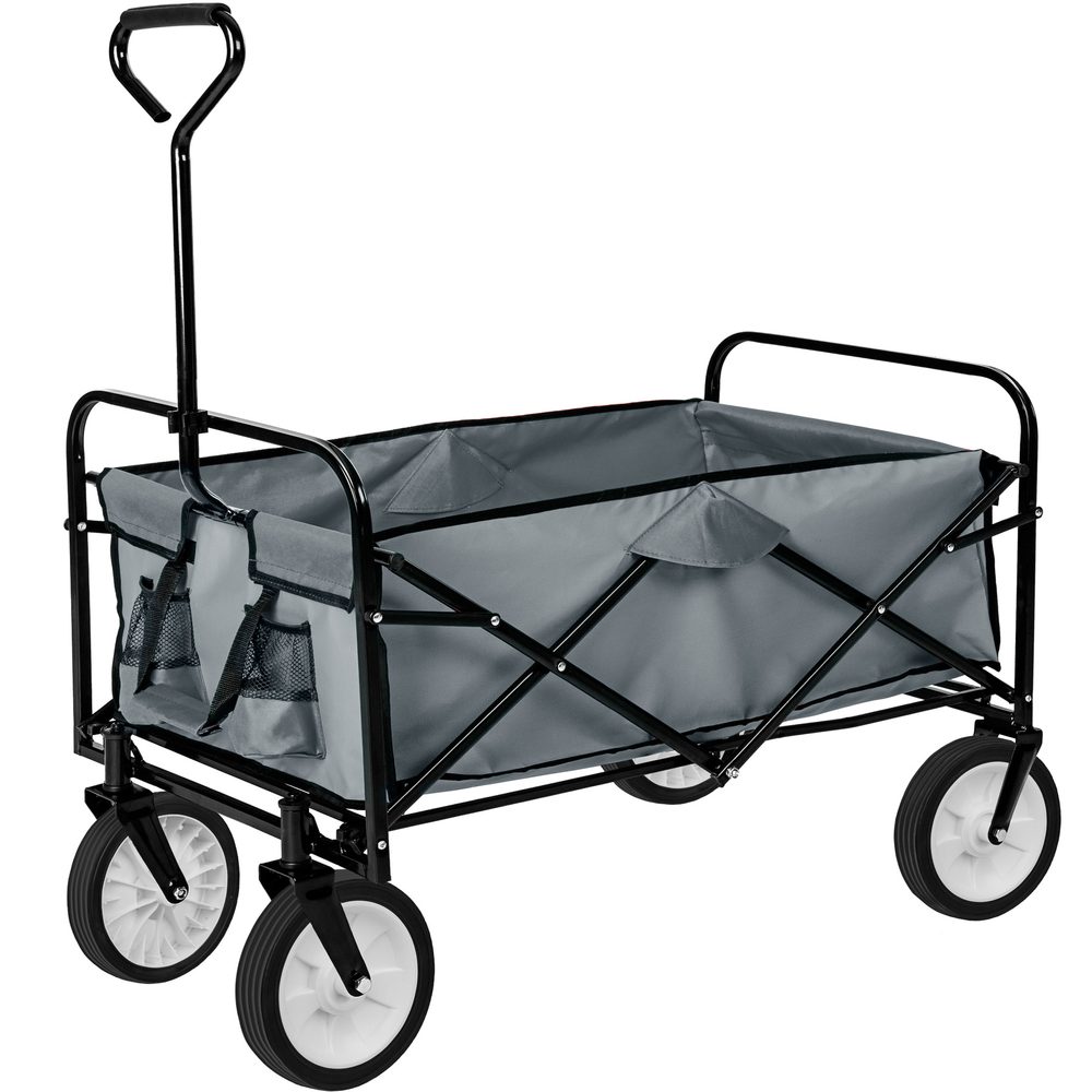 tectake 402595 zahradní přepravní vozík skládací - šedá - šedá