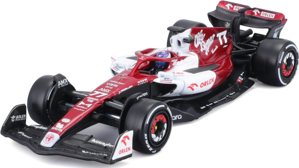 Bburago 2023 Bburago 1:43 Formule F1 Alfa Romeo Orlen C42 (2022) nr.77 Valtteri Botas - with driver and