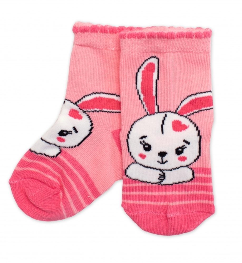 BN Dětské bavlněné ponožky Králiček - růžové - 15-18