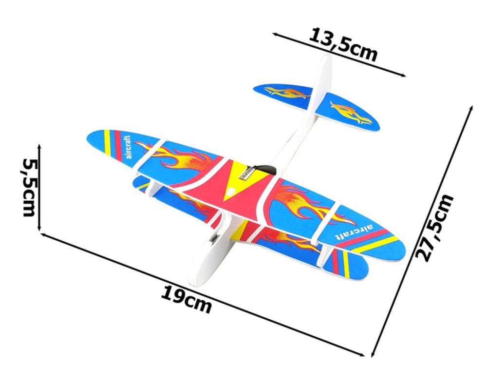 Popron.cz Polystyrénové letadlo s LED a elektromotorem - 27,5 cm