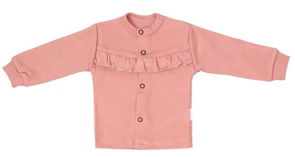Mamatti Novorozenecká bavlněná košilka, kabátek, New minnie - pudrová - 74 (6-9m)